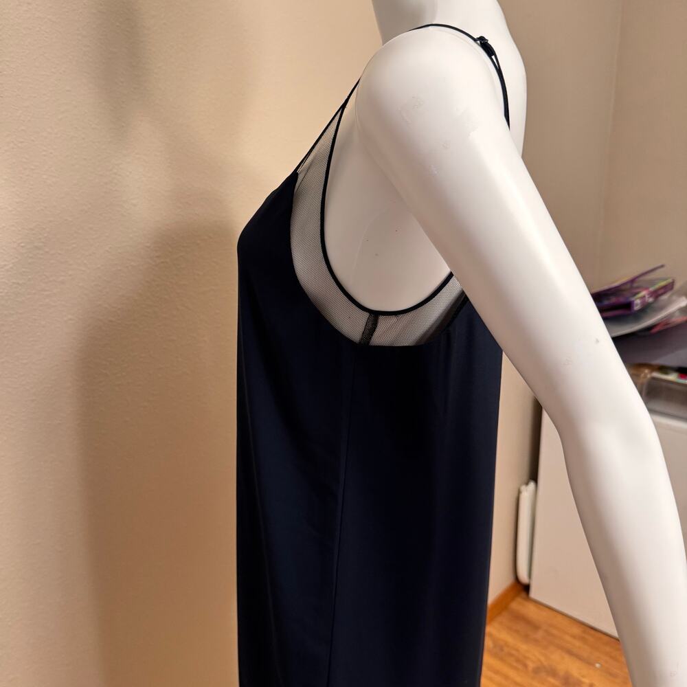 Babaton Aritzia Navy Blue Mesh V-Neck Slip Dress Women's Size Small Coquette - Picture 6 of 11